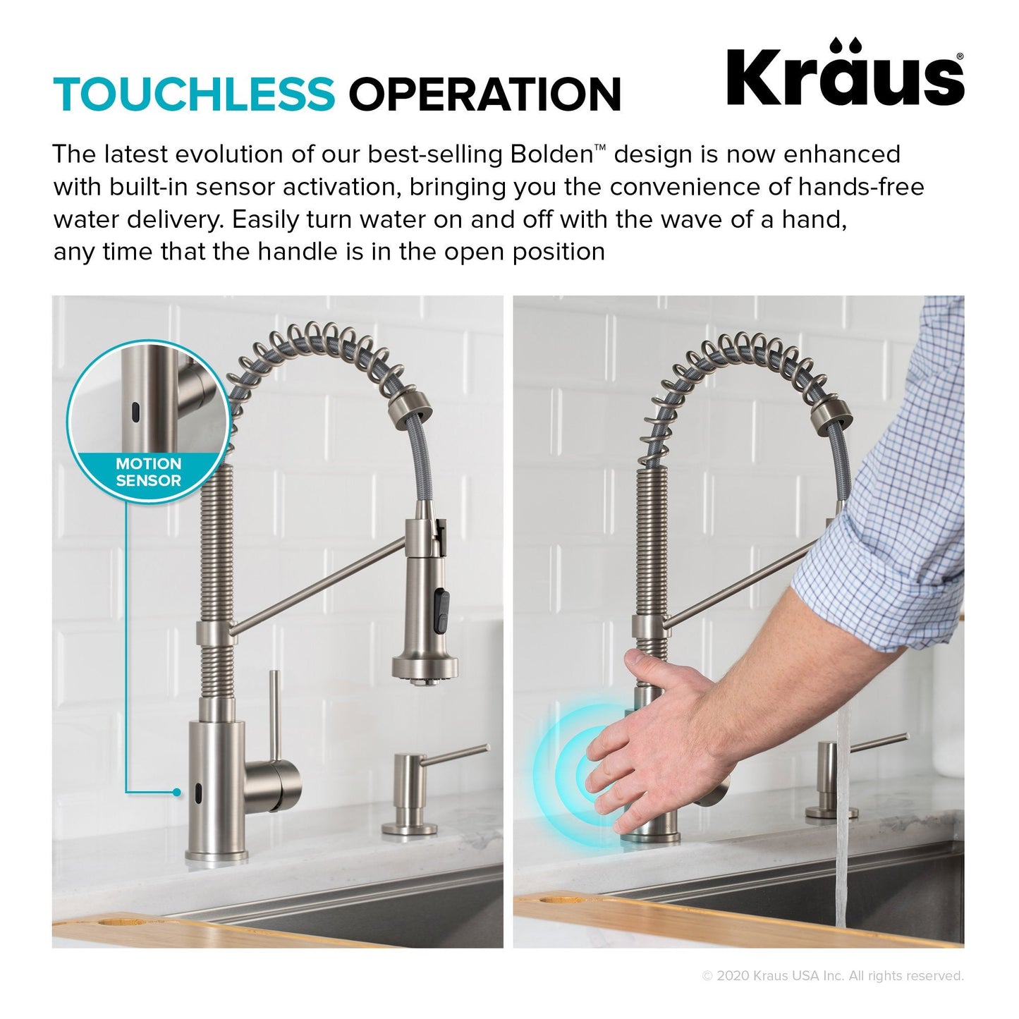 KRAUS Touchless Pull-Down Single Handle 18-Inch Kitchen Faucet in Matte Black - KSF-1610MB