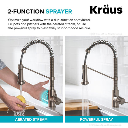 KRAUS Touchless Pull-Down Single Handle 18-Inch Kitchen Faucet in Matte Black - KSF-1610MB