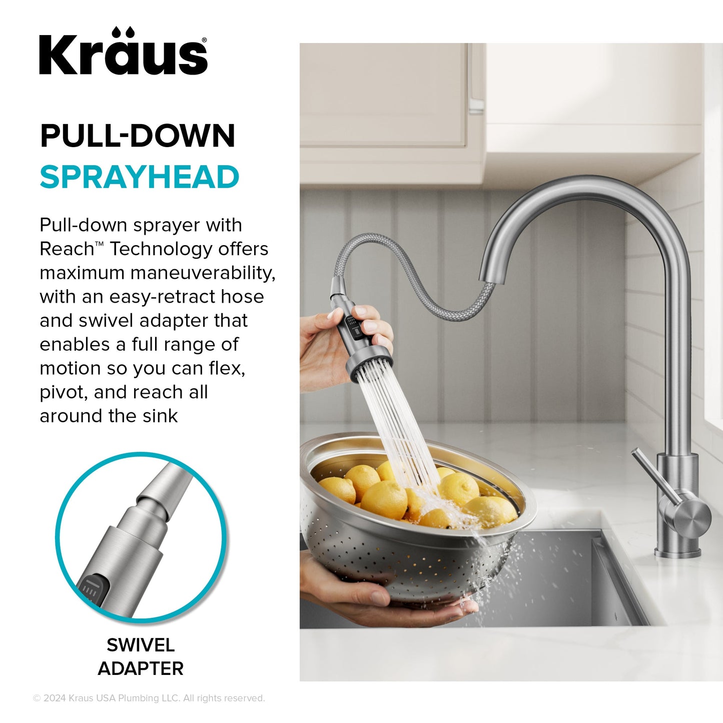 KRAUS Sensor Touchless Single Handle Pull Down Kitchen Faucet in Matte Black