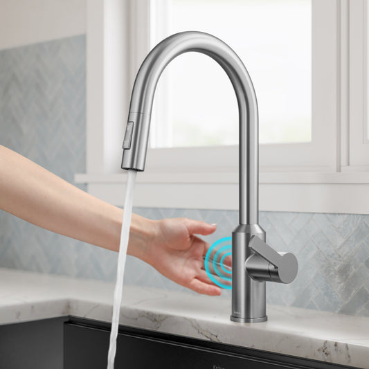 KRAUS Oletto Touchless Pull-Down Kitchen Faucet in Spot-Free Stainless Steel - KSF-2830SFS