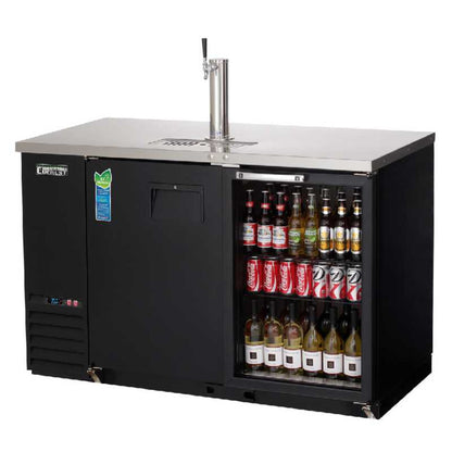 Everest - EBDS2-BBG-24, Commercial 49" Back Bar Direct Draw Keg Refrigerator Cooler Beer Dispenser - EBDS2-BBG-24