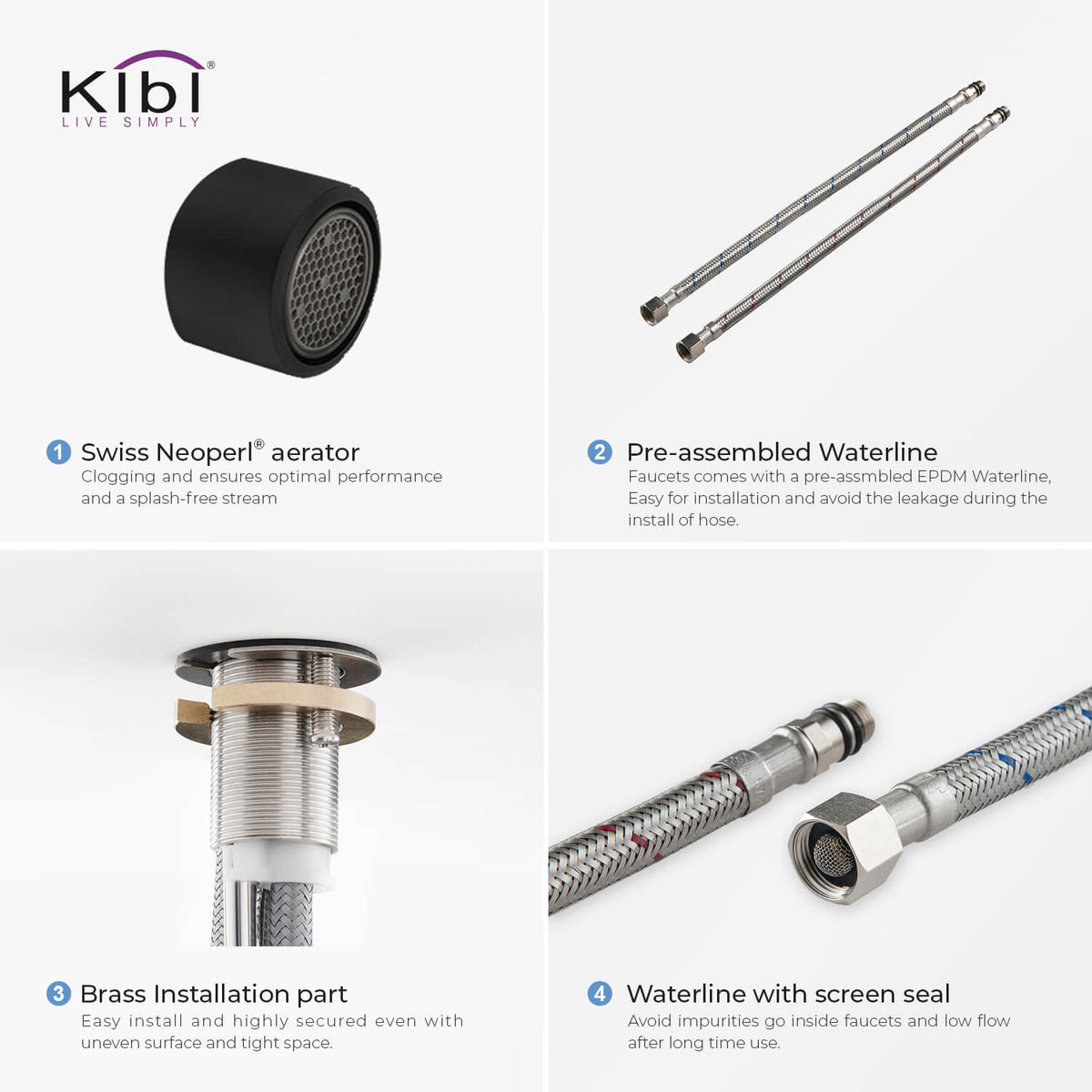 Kibi Lowa Single Handle High Arc Kitchen Bar Sink Faucet With Soap Dispenser in Matte Black Finish - C-KKF2001MB-KSD100MB