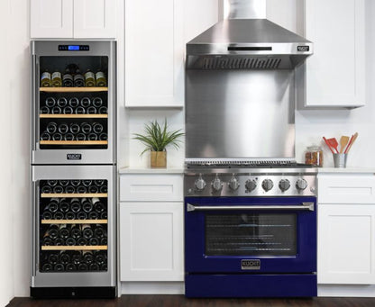 Kucht 36 Inch Pro-Class KDF Series Liquid Propane Gas Stainless Steel Dual Fuel Range with Blue Oven Door