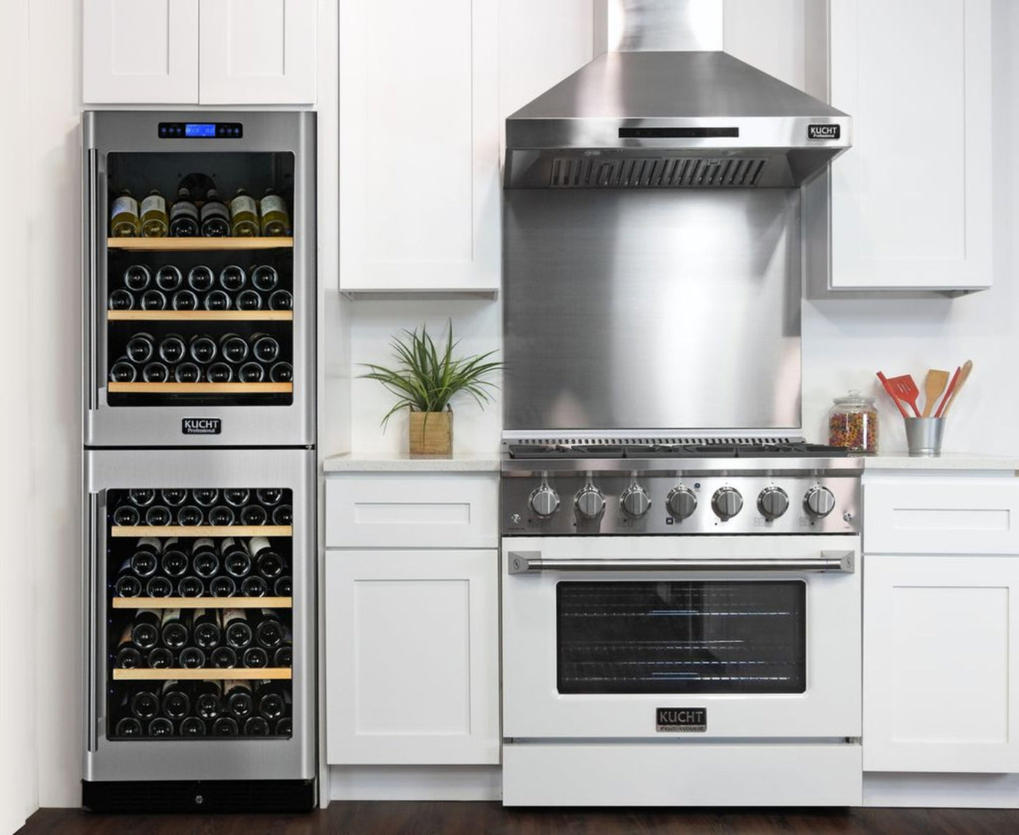 Kucht 36 Inch Professional KNG Series Liquid Propane Gas Stainless Steel Range with White Oven Door