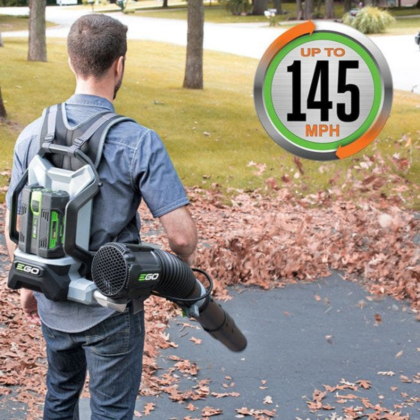 EGO Power+ 180 MPH, 600 CFM Variable-Speed 56-Volt Cordless Backpack Leaf Blower with 5.0Ah Battery and Standard Charger - LB6002