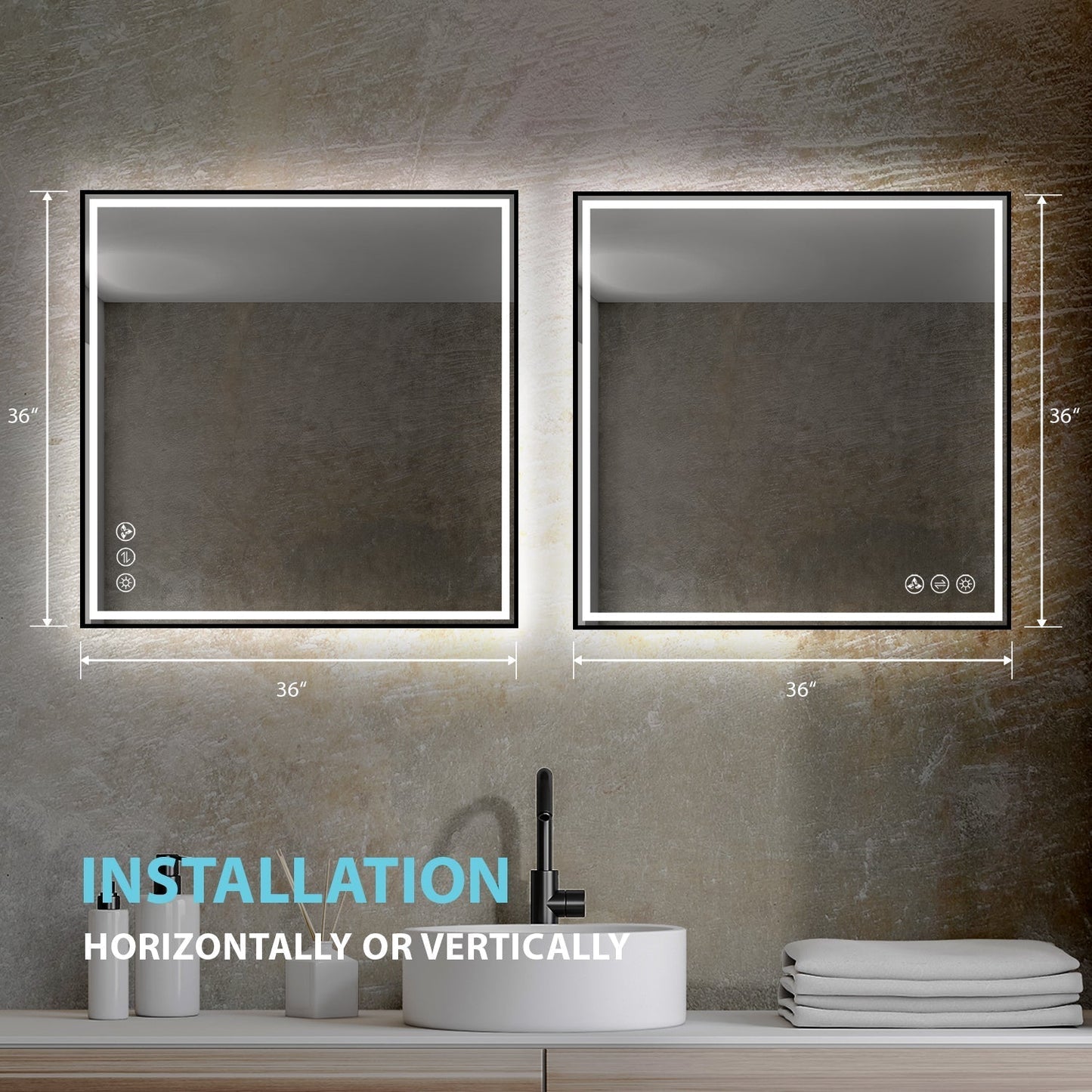 Blossom Stellar 36 Inch LED Mirror - LED M4 3636 MB
