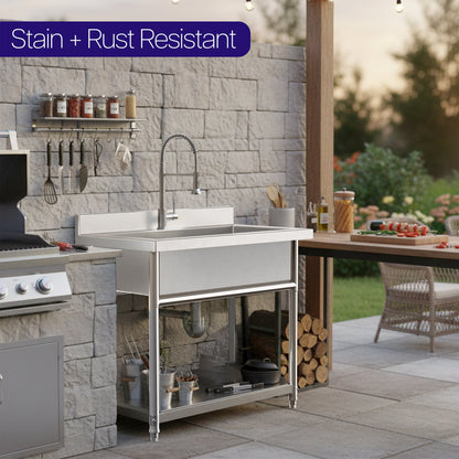 VIVO Life Finds by VIVO Stainless Steel Single Bowl Large Utility Sink - LF-US1SL