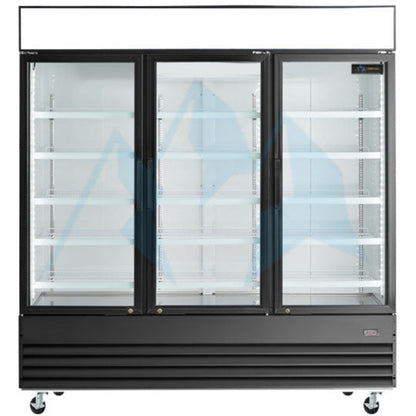 Chef AAA - TSM69R Commercial 78" 3 Glass Door Refrigerator 69.43 cu.ft. - TSM69R