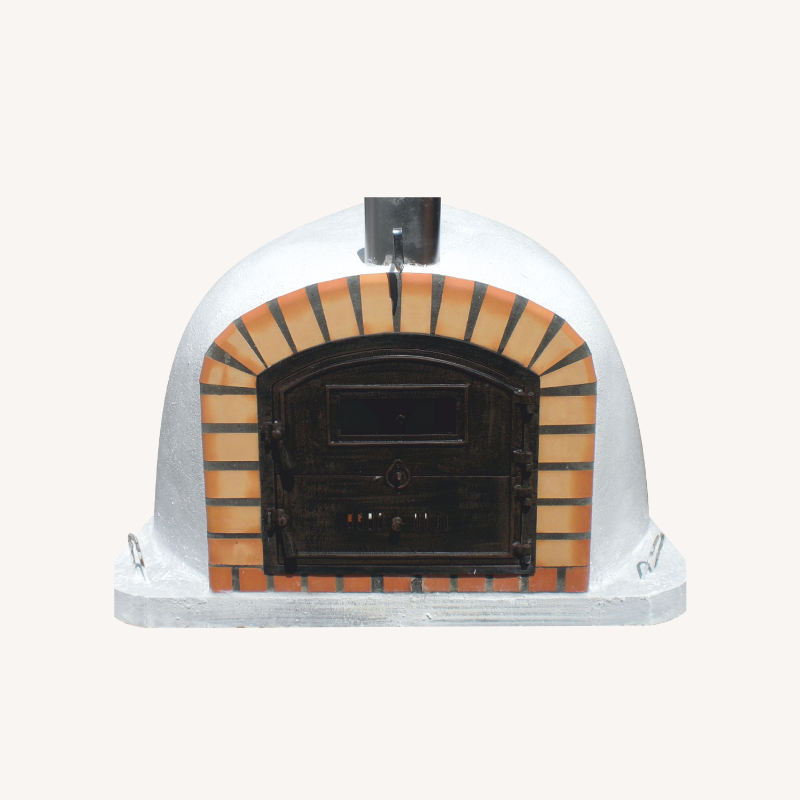 Front view of the Lisbon premium pizza oven with the door closed, highlighting its clean lines and solid construction.