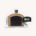 Front view of a Lisbon premium pizza oven with the door closed, showcasing its sleek design and sturdy handle