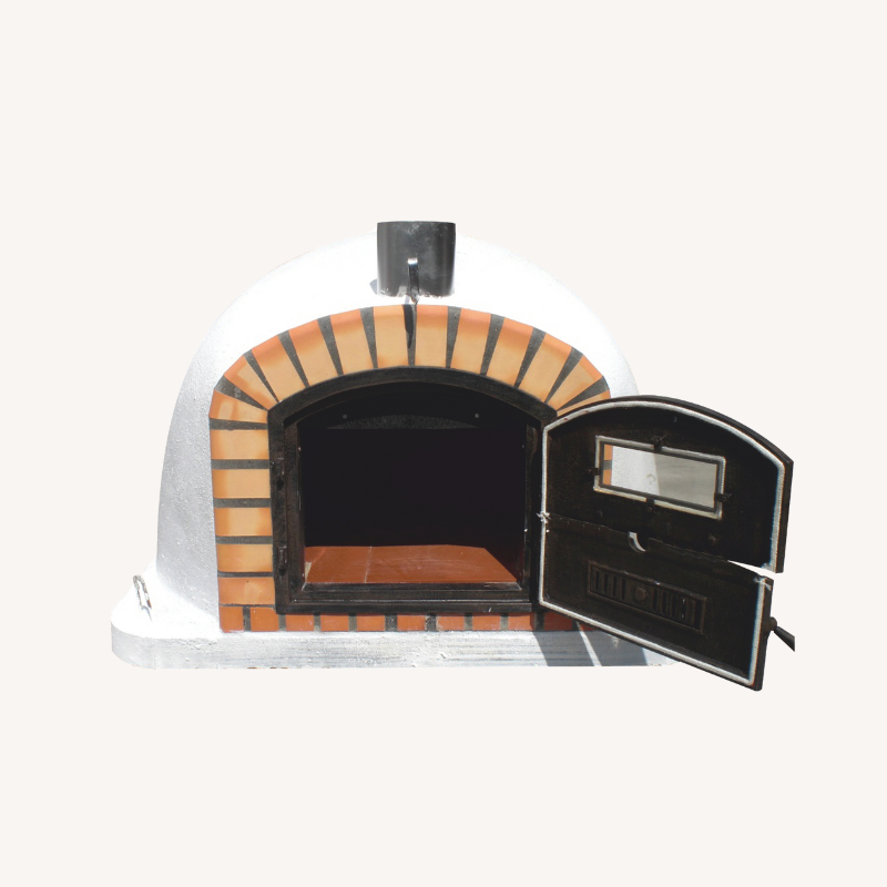 Front view of the Lisbon premium pizza oven, displaying its sturdy door and sleek design