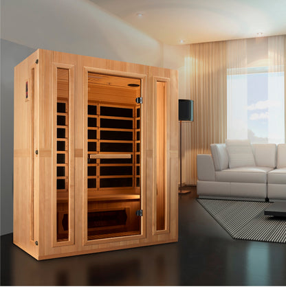 Golden Designs "Trinity" Dual Tech 3 person Low EMF FAR IR Sauna - MX-LS3-01/  LSIF-05