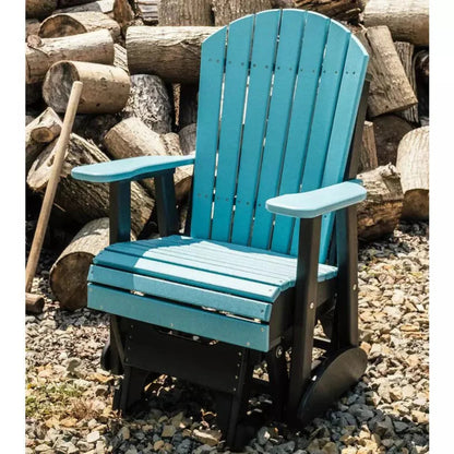 LuxCraft 2' Poly Adirondack Glider Chair - 2APGBK