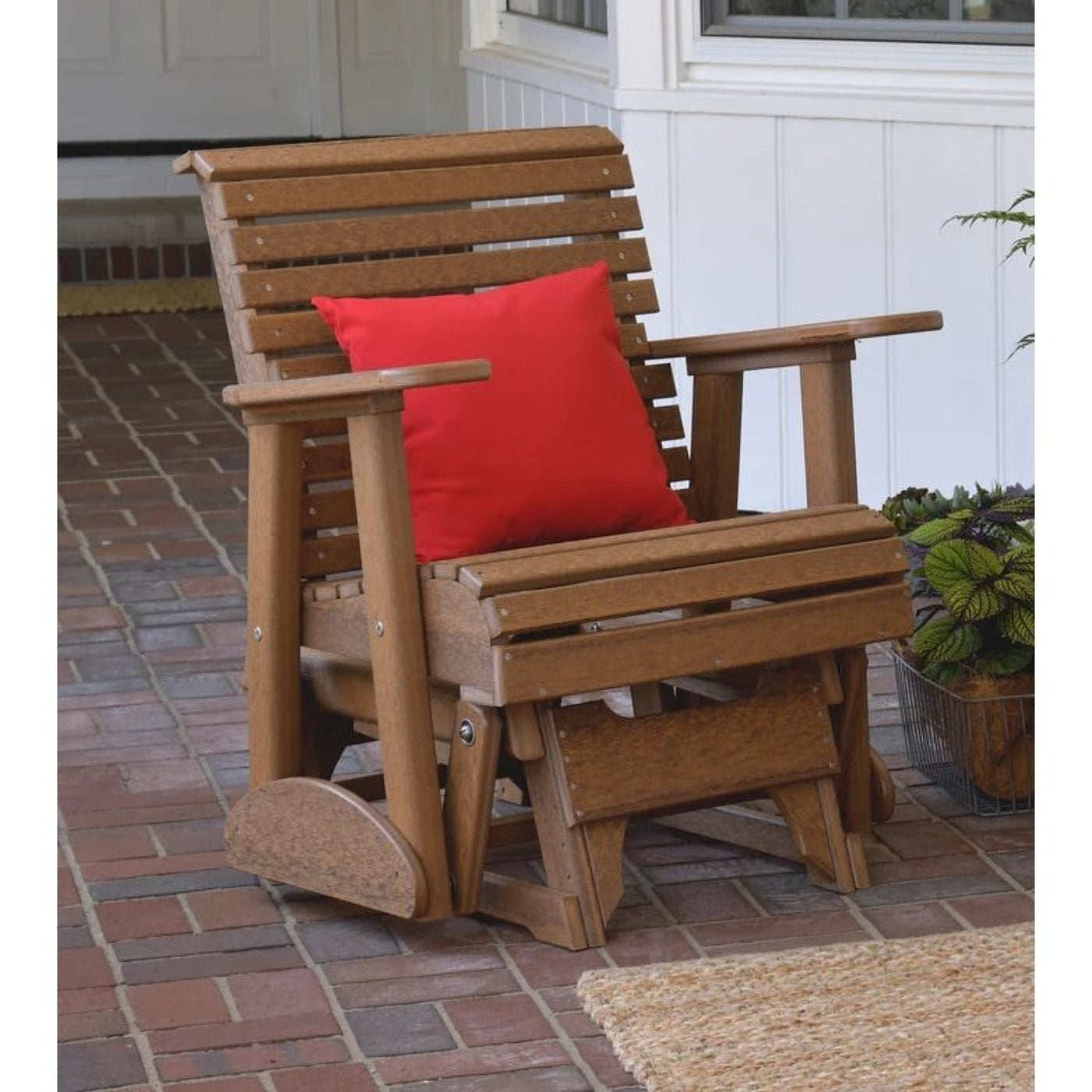 LuxCraft 2' Plain Rollback Poly Glider Chair - 2PPGCHB