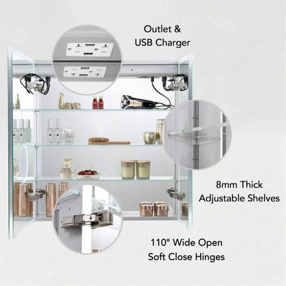 Blossom Sirius – 30 Inches LED Medicine Cabinet with Clock - MCL3 3032