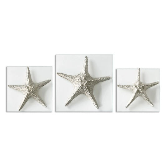 Uttermost Silver Starfish Wall Art, S/3 01129 - 01129