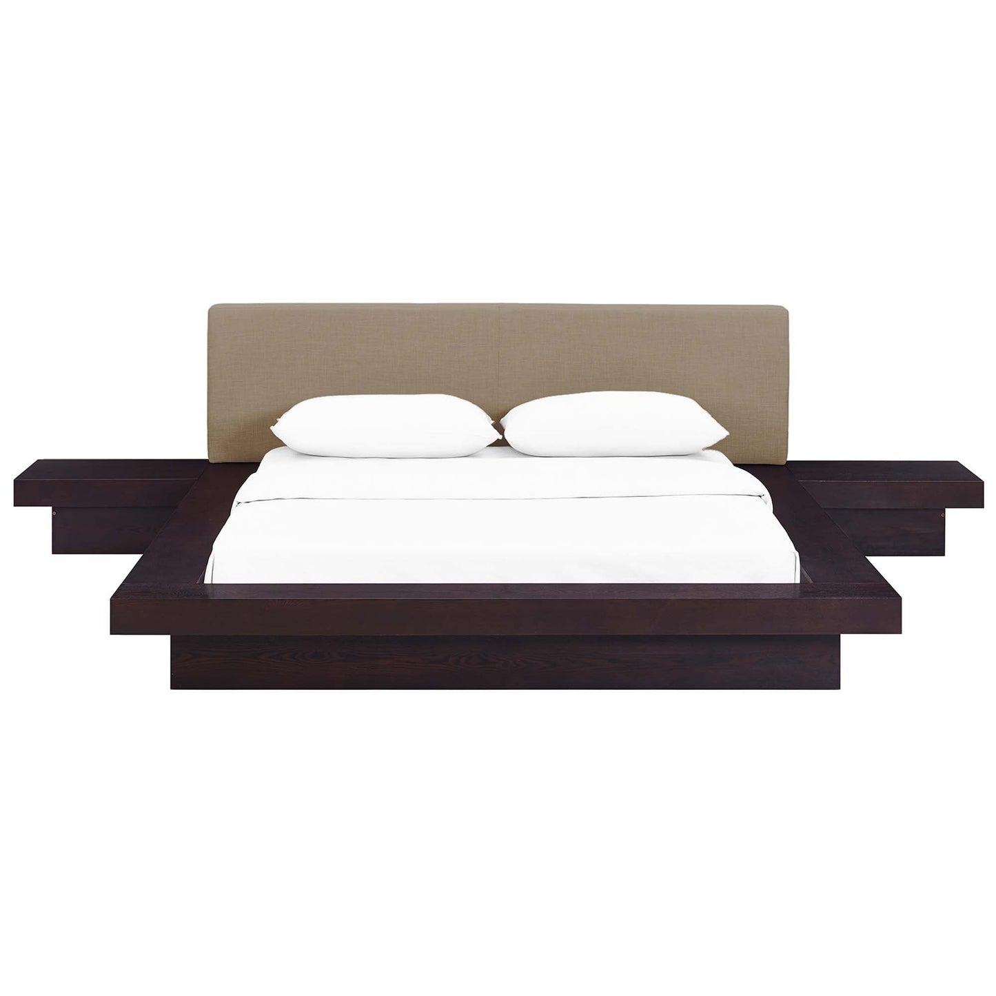 Modway furniture Freja 3 Piece Fabric Queen Bedroom Set - MOD-5492-WAL-GRY-SET