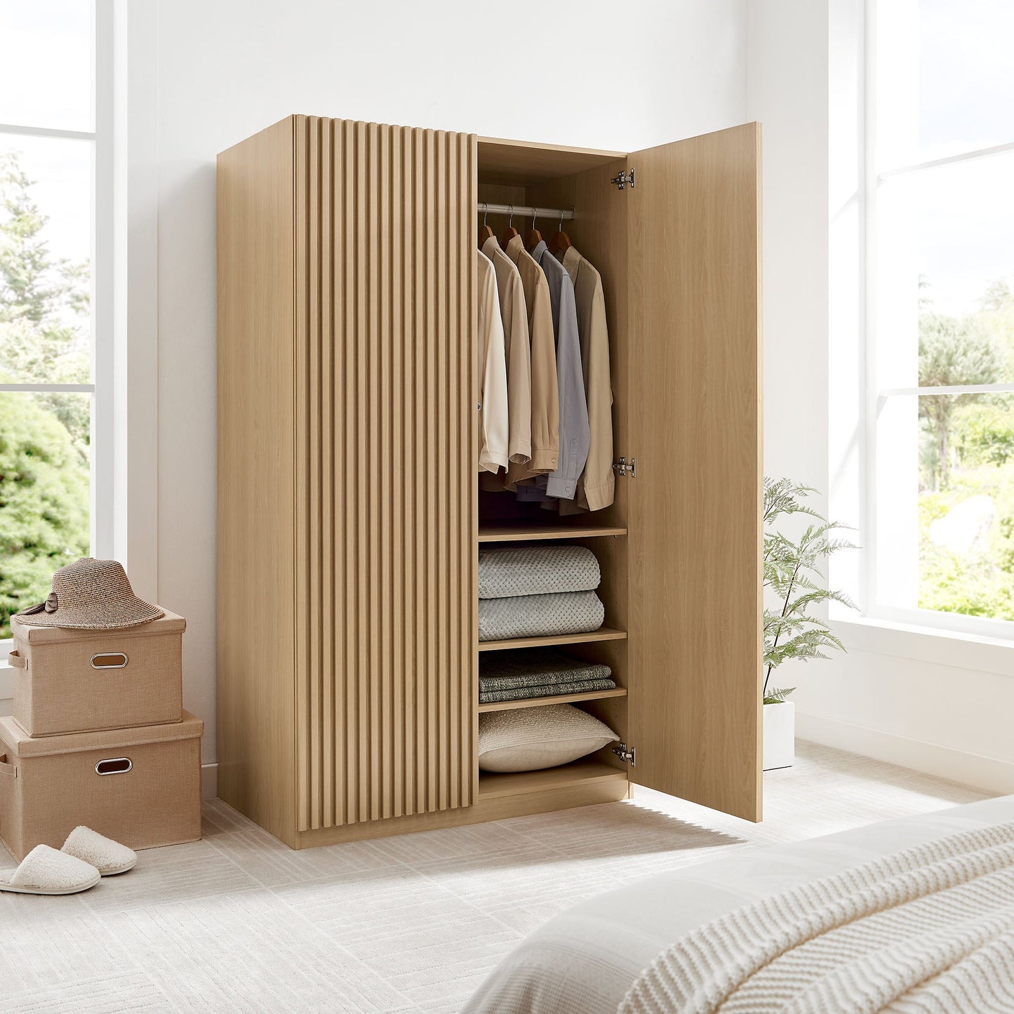 Modway Furniture Render 2-Door Wardrobe Closet - MOD-7182-WAL