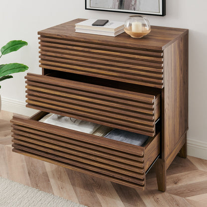 Modway Furniture Render Large 3-Drawer Nightstand - MOD-7201-WAL