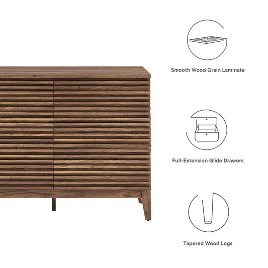 Modway Furniture Render 47” 6-Drawer Dresser - MOD-7204-WAL