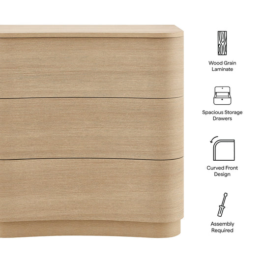 Modway furniture Mirae 3-Drawer Curved Compact Dresser - MOD-7230-BOA