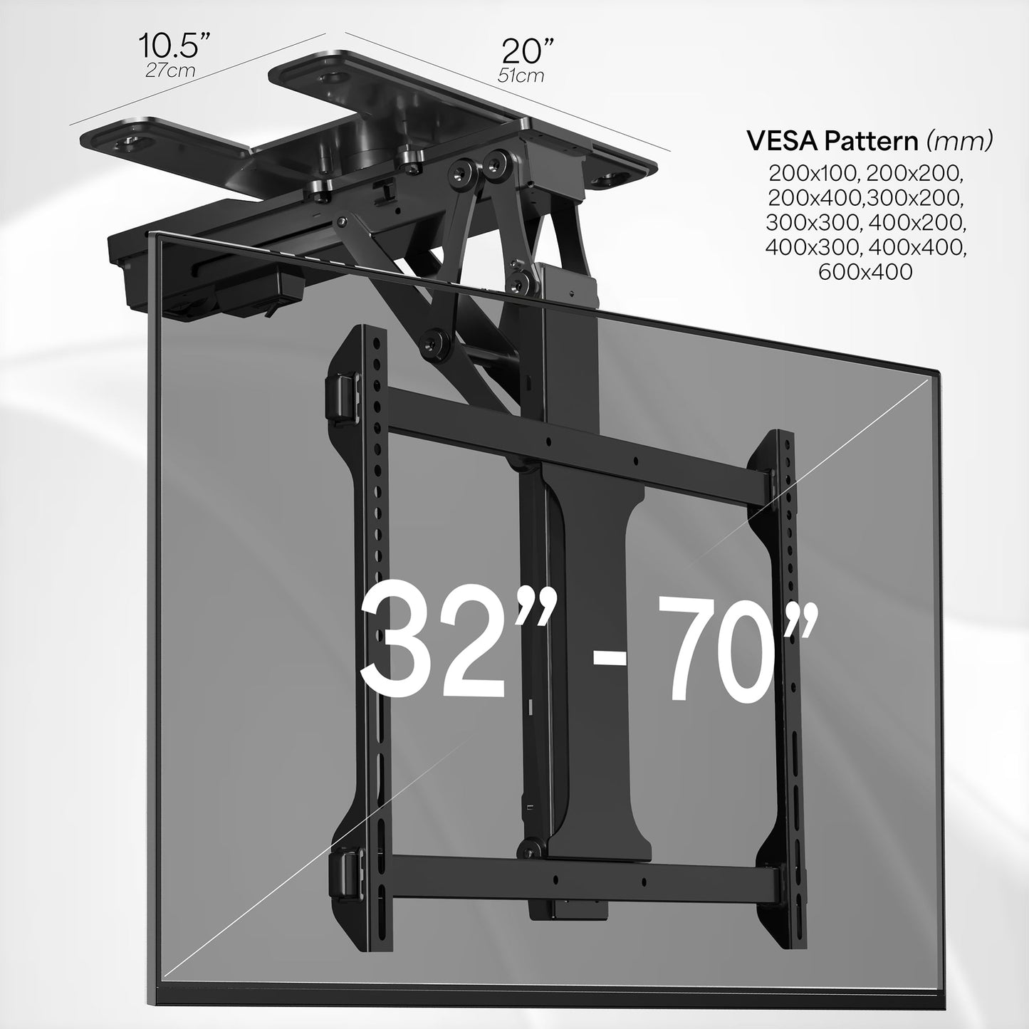 VIVO Electric Flip Down / Swivel Ceiling TV Mount - 32” to 70” Screens - MOUNT-E-FD70S