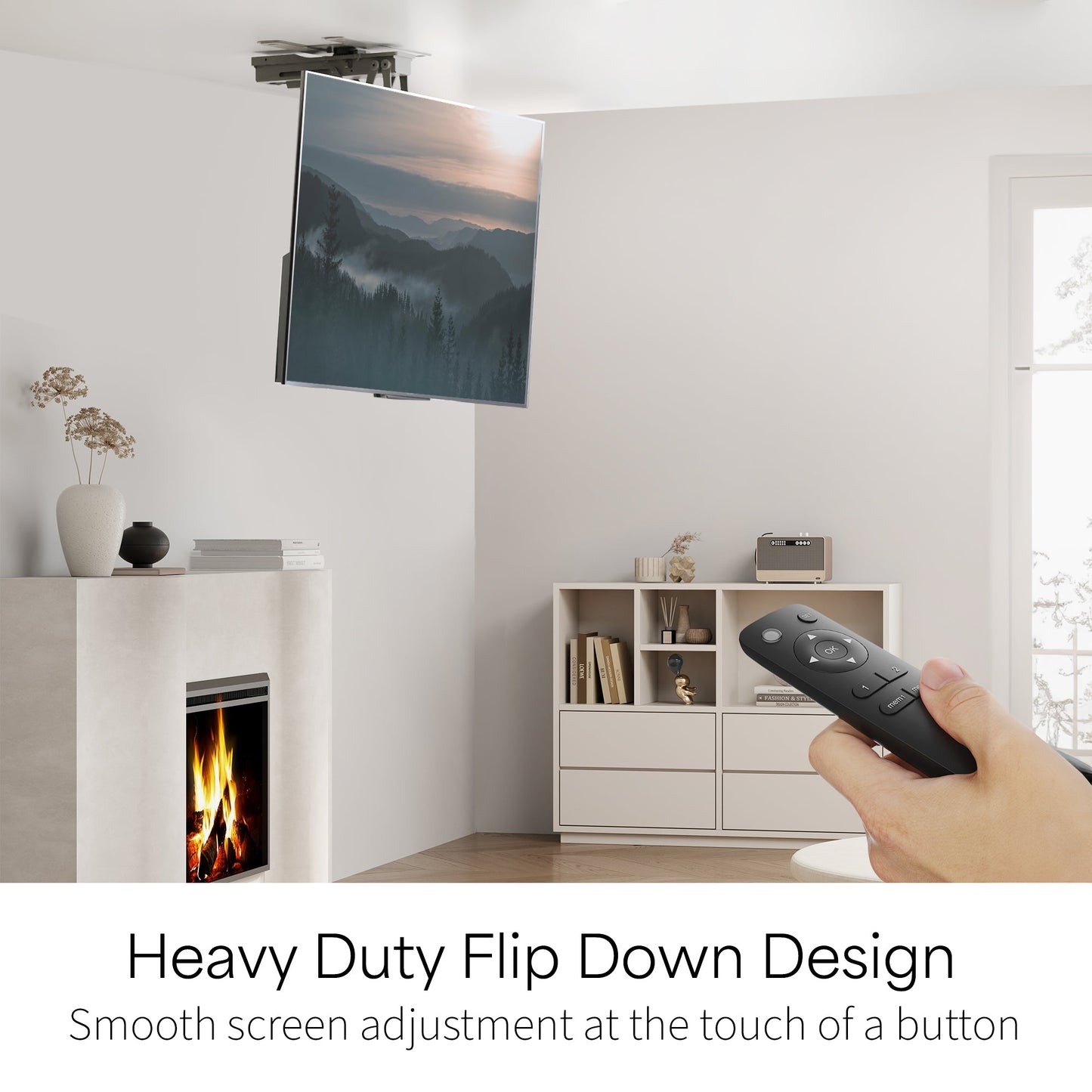 VIVO Electric Flip Down / Swivel Ceiling TV Mount - 32” to 70” Screens - MOUNT-E-FD70S