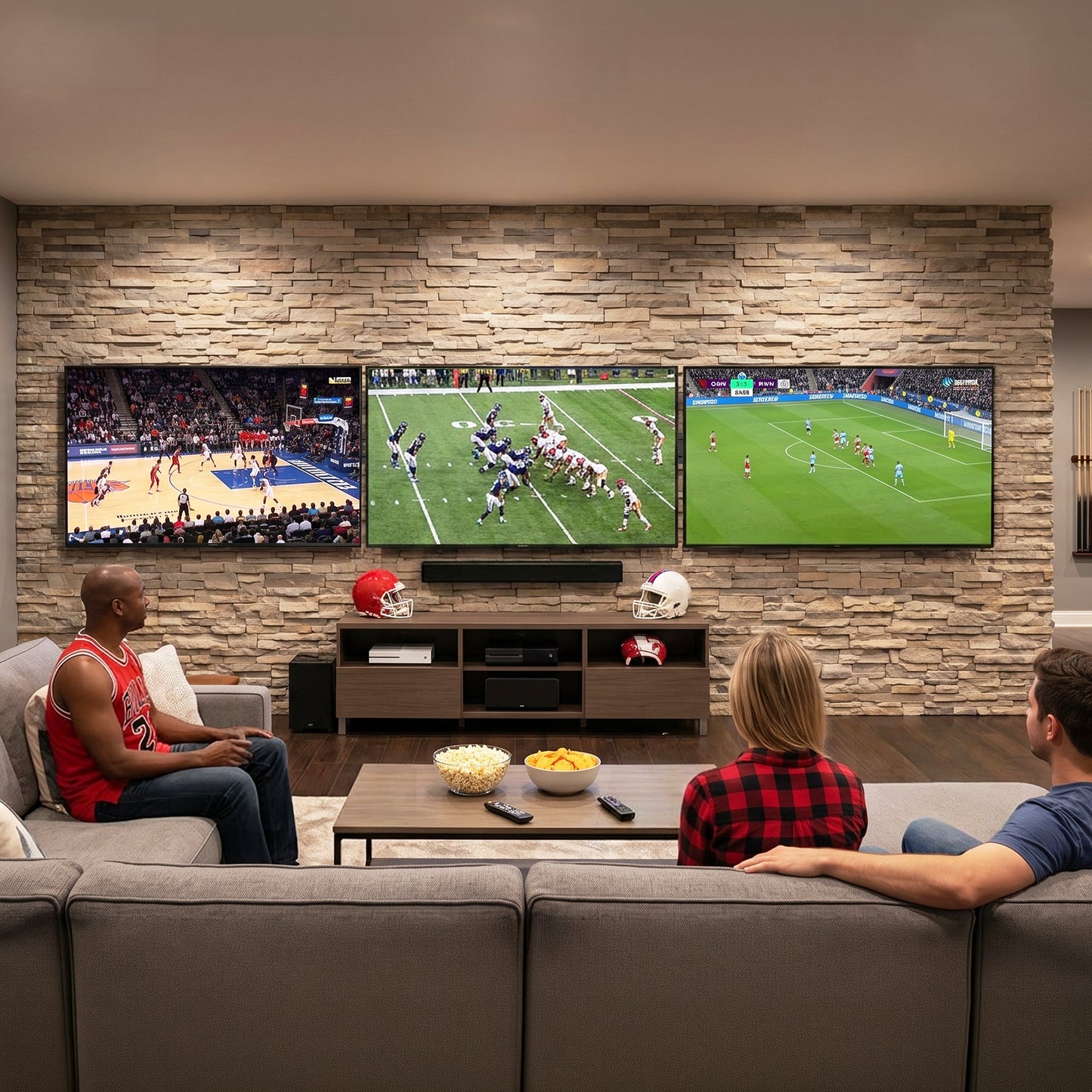 VIVO Pop-Out TV Tilting 1x3 Video Wall Mounts - 37” to 65” Screens - MOUNT-VW65-3T