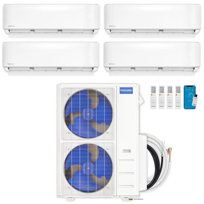 MRCOOL DIY 5th Gen Mini Split - 4-Zone 48,000 BTU Ductless Air Conditioner and Heat Pump Condenser with 9K + 6K + 6K + 6K Wall Mount Air Handlers - DIY5-4Z-48HP-9K6K6K6K