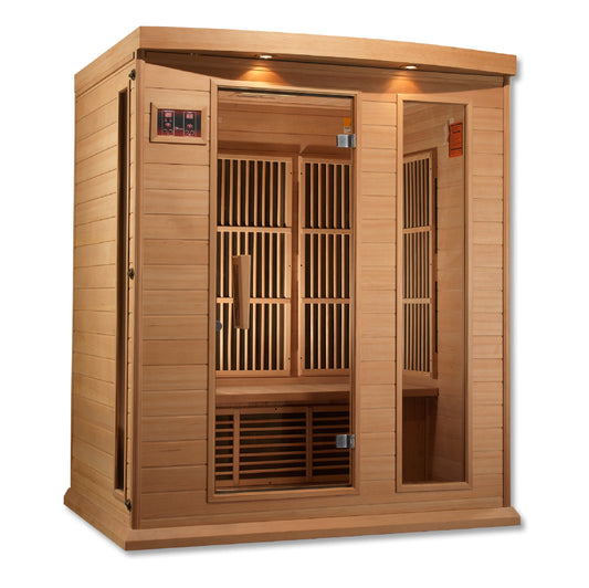 Golden Designs 3 Person Low EMF FAR IR Sauna  - MX-K306-01 Hemlock
