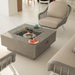Manhattan Ethanol Fire Table outdoor with coaches with flame and windguard Gray