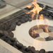 Manhattan Ethanol Fire Table closeup on flame Gray