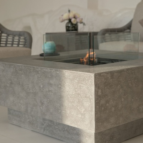 Manhattan Ethanol Fire Table corner Gray