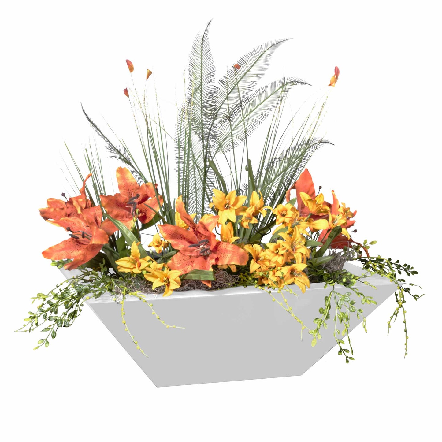 Maya Powder Coated Steel Planter Bowl White Powedercoat