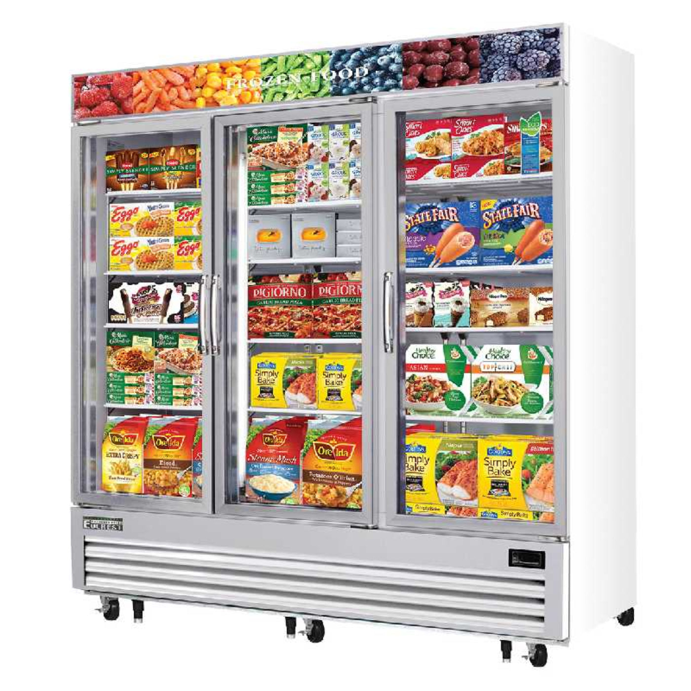 Everest - EMGF69 Commercial 74" 3 Glass Door Merchandiser Freezer - EMGF69