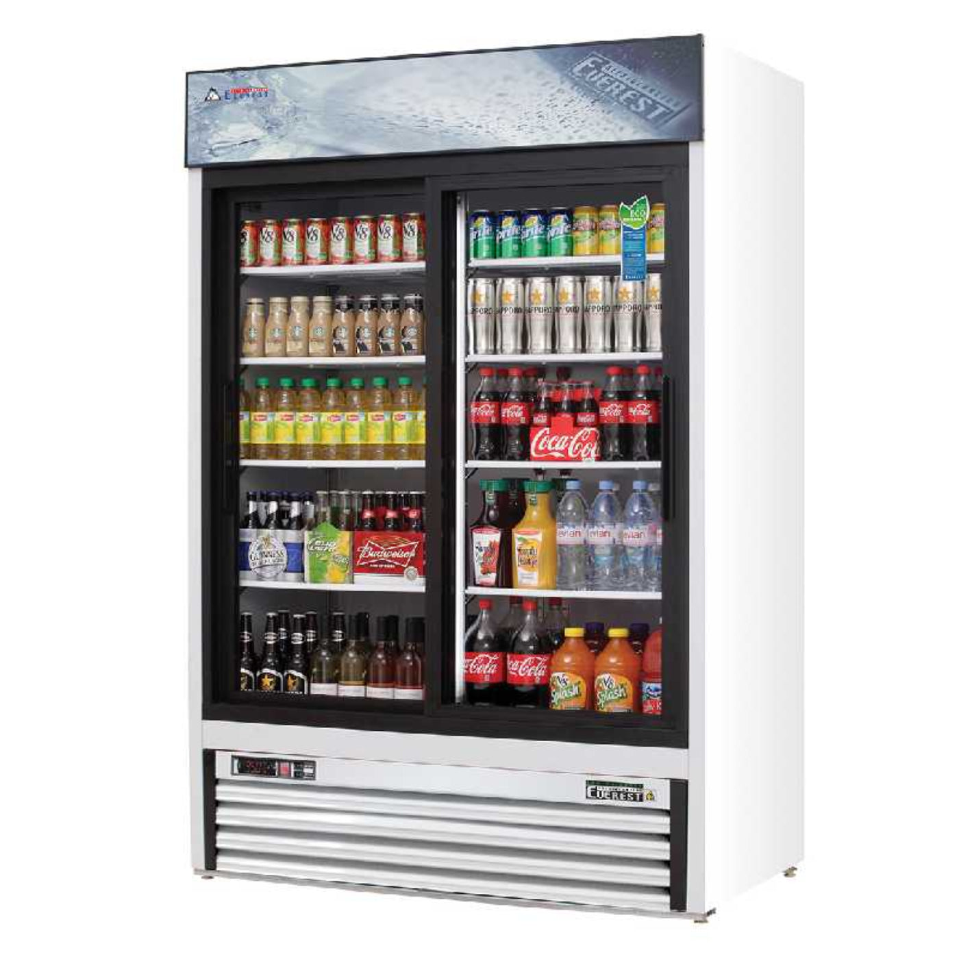 Everest - EMGR48, Commercial 53" 2 Sliding Glass Door Merchandiser Refrigerator 48 cu.ft. - EMGR48