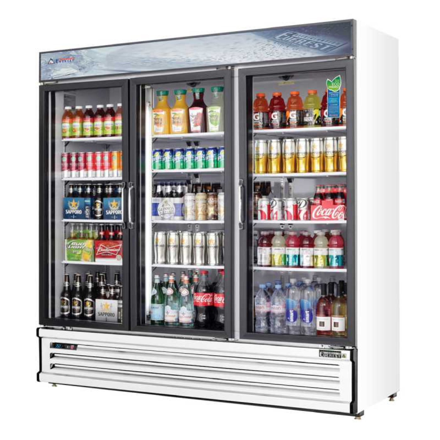 Everest - EMSGR69, Commercial 72" 3 Swing Glass Door Merchandiser Refrigerator 71 cu. ft. - EMSGR69