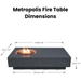 Metropolis Fire Table Dimensions