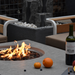 Metropolis Fire Table Light Gray Closeup Wine Bottle