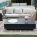 Metropolis Fire Table Dark Gray with Flowers and pool with Lid