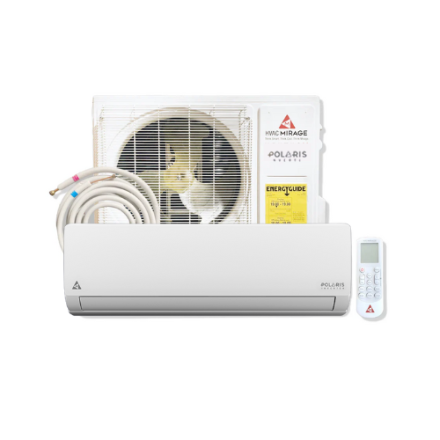 Mirage Polaris 18,000 BTU 21 SEER2 Ductless Mini Split Air Conditioner and Heat Pump - 220V/60Hz - AEH181A