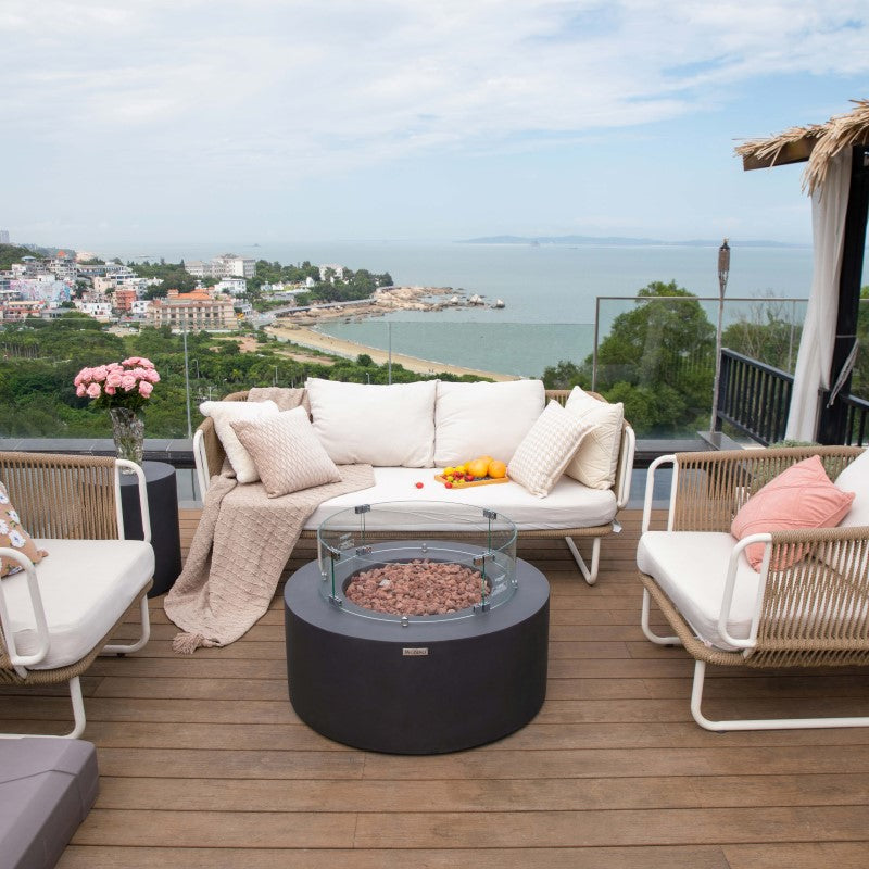 Modeno Venice Fire Table with Windscreen no Flame