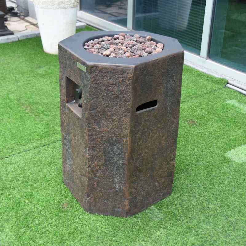 Modeno Basalt Column Fire Pit Angle No flame