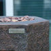 Modeno Basalt Column Fire Pit close up view with lava rocks