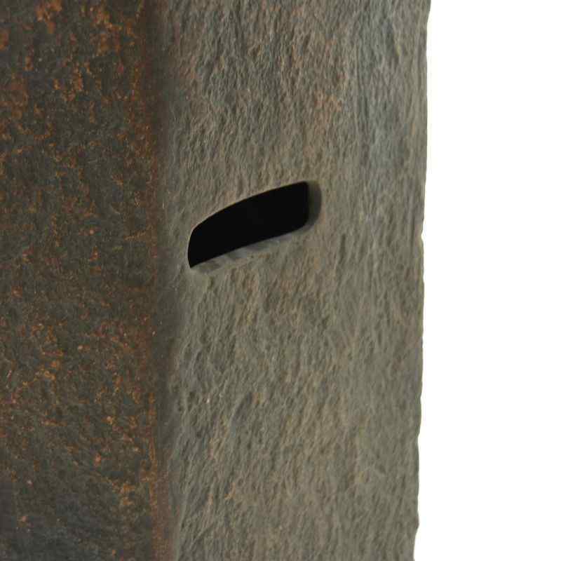Modeno Basalt Column Fire Pit Close up angle silo