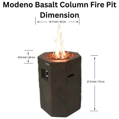 Modeno Basalt Column Fire Pit Dimensions