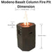Modeno Basalt Column Fire Pit Dimensions