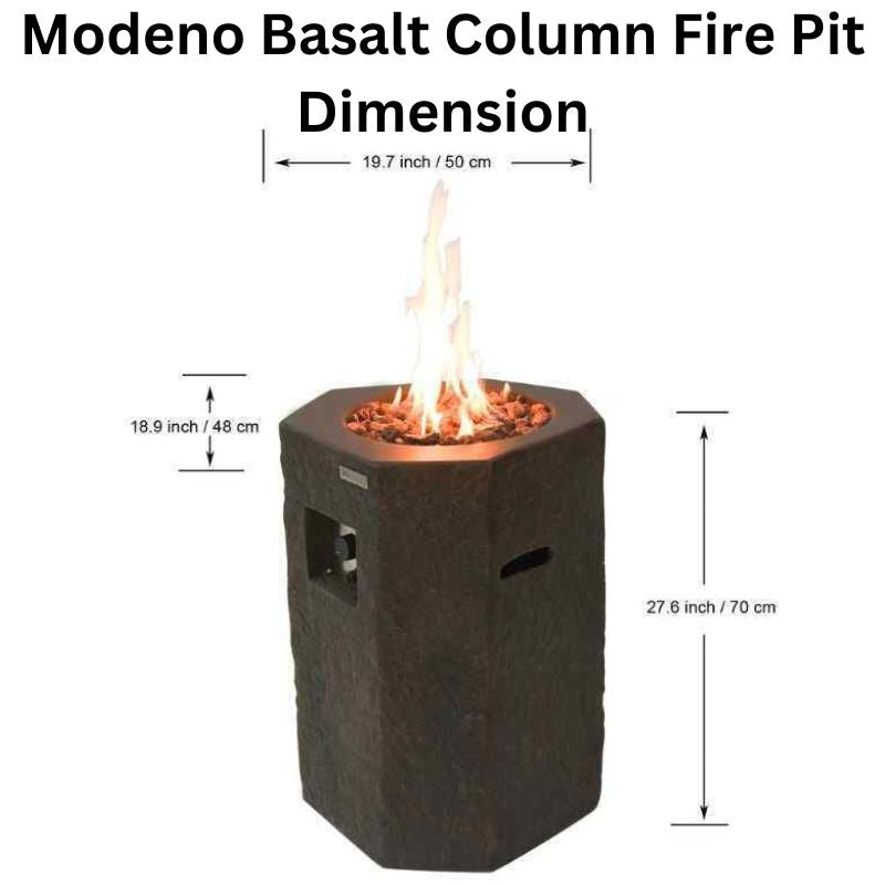 Modeno Basalt Column Fire Pit Dimensions