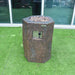 Modeno Basalt Column Fire Pit Front angle on the grass