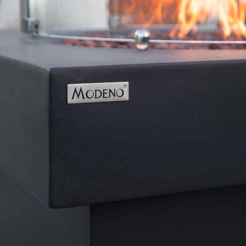 Modeno Branford Fire Table Dark gray side view close up